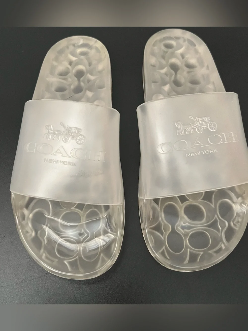 Coach Ulyssa Women's Rubber Clear Waterproff Jelly Slide Sandal Sz 8
